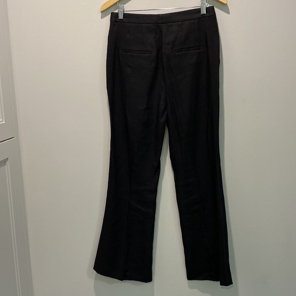 Massimo Dutti Black Linen Flared Trousers Size 6 - Picture 8 of 16
